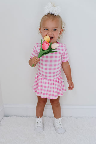 PINKNIC GINGHAM DREAM BODYSUIT DRESS