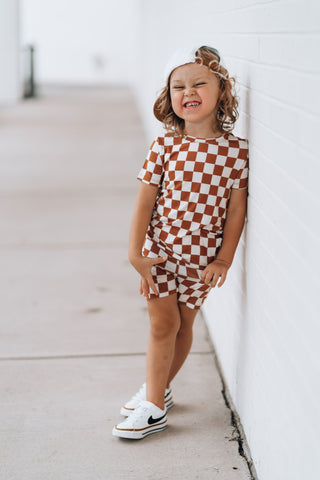 COPPER CHECKERS DREAM SHORT SET