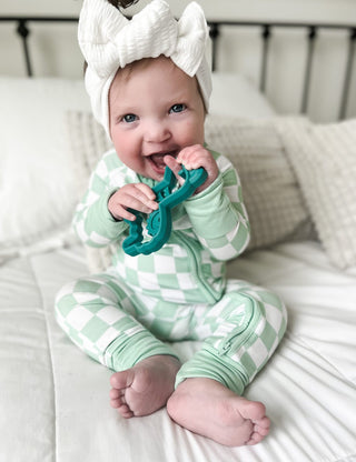 MINT CHECKERS DREAM ROMPER