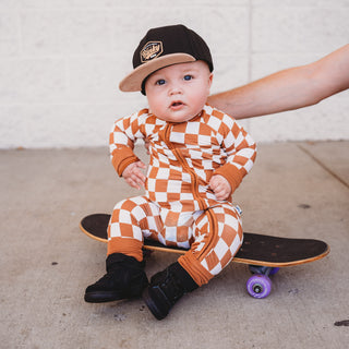 COPPER CHECKERS DREAM ROMPER