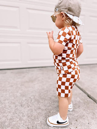 COPPER CHECKERS DREAM SHORT SET