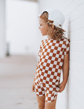 COPPER CHECKERS DREAM SHORT SET