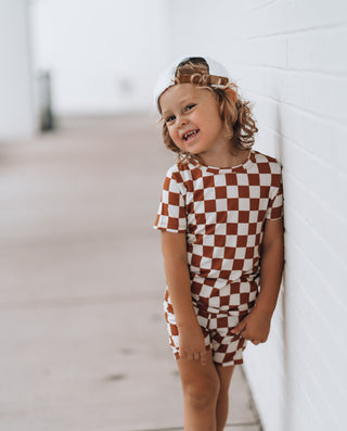 COPPER CHECKERS DREAM SHORT SET