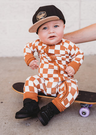 COPPER CHECKERS DREAM ROMPER